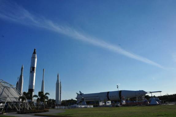 'Jardim dos foguetes', no Kennedy Space Center, no Cabo Canaveral, na Flórida - EUA